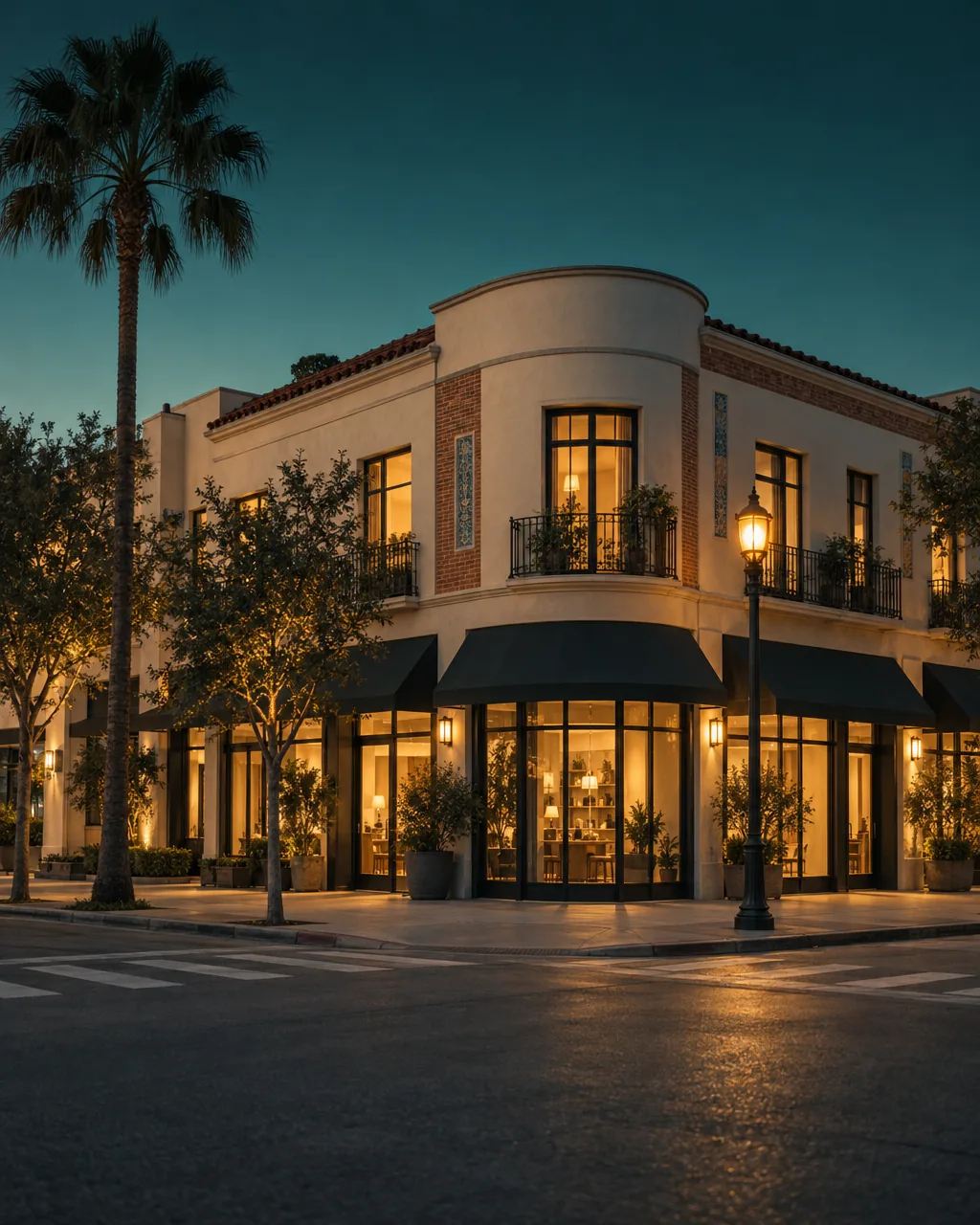 Mixed-use at dusk